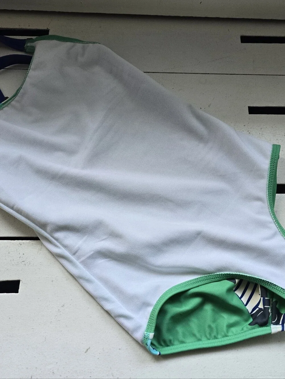 Mini Boden Green One-Piece Swimsuit with Dog Print